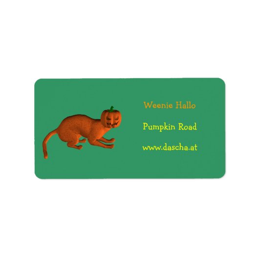 Halloween Pumpkin Cat Adressaufkleber (Vorne)