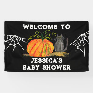 Halloween Pumpkin Cat Babydusche Banner