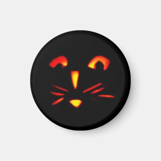 Halloween Pumpkin Cat Face Magnet (Vorne)