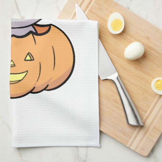 Halloween Pumpkin Cat   Geschirrtuch (Viertel Falte)