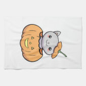 Halloween Pumpkin Cat   Geschirrtuch (Horizontal)