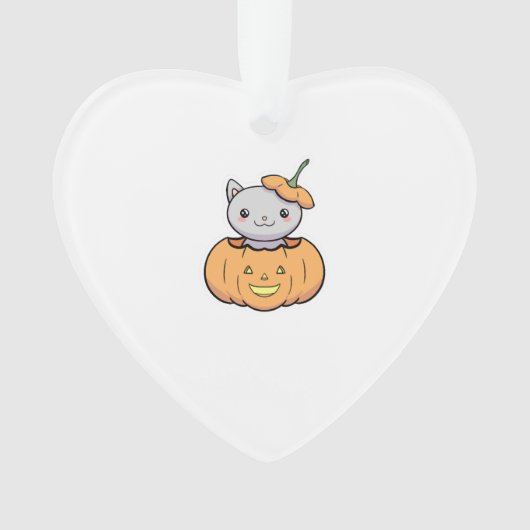Halloween Pumpkin Cat   Ornament (Vorderseite)