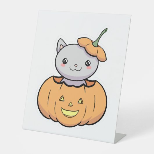 Halloween Pumpkin Cat   Sockelschild (Vorderseite)
