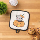 Halloween Pumpkin Cat   Topflappen (Oben Unten)