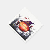 Halloween Pumpkin, Cats & Hexenha Serviette (Ecke)