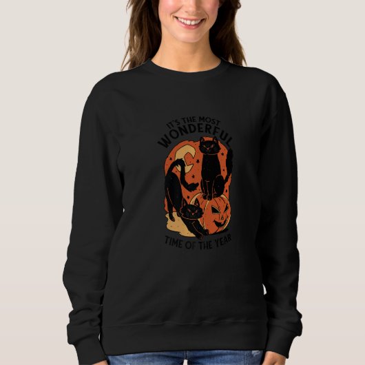 Halloween Pumpkin Cats scary Fun Sweatshirt (Vorderseite)