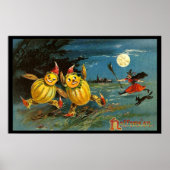 Halloween Pumpkin Charaktere und Hexe Poster (Vorne)
