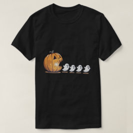 Halloween Pumpkin Chasing Ghost Png, Halloween  T-Shirt