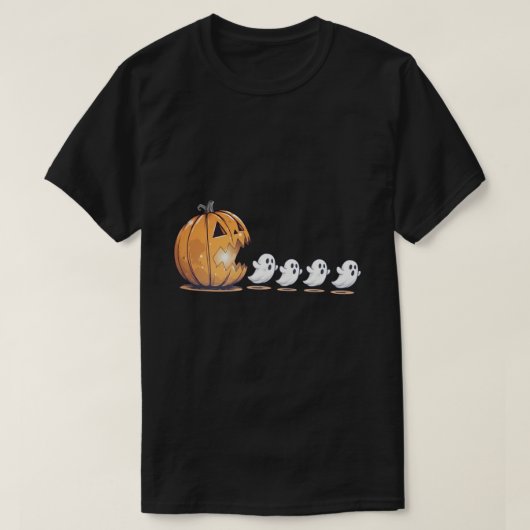 Halloween Pumpkin Chasing Ghost Png, Halloween T-Shirt (Design vorne)