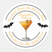 Halloween | Pumpkin Cocktail | Spooky Fall Drink Runder Aufkleber (Vorderseite)