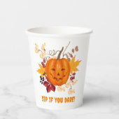 Halloween Pumpkin Coffee Cup - "Sip If you wage!" Pappbecher (Vorderseite)