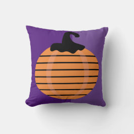 Halloween Pumpkin Colorblock Orange Throw Kissen