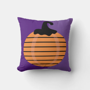 Halloween Pumpkin Colorblock Orange Throw Kissen