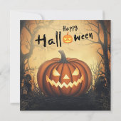 Halloween Pumpkin Costume Party Einladung (Rückseite)