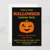 Halloween Pumpkin Costume Party Einladungspostkarte (Vorne/Hinten)