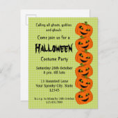 Halloween Pumpkin Costume Party Einladungspostkarte (Vorne/Hinten)
