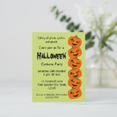 Halloween Pumpkin Costume Party Einladungspostkarte (Stehend Vorderseite)