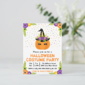 Halloween Pumpkin Costume Party White Postcard Postkarte (Stehend Vorderseite)