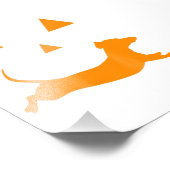 Halloween Pumpkin Dackel Jack-O-Lantern Costum Fotodruck (Ecke)