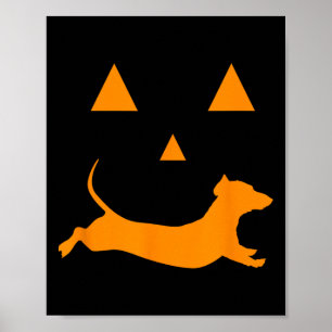 Halloween Pumpkin Dackel Jack-o-lantern Costum Poster