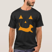 Halloween Pumpkin Dackel Jack-O'-Lantern T-Shirt (Vorderseite)