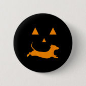 Halloween Pumpkin Dackel Jack-o-Laterne Kostüm Button (Vorderseite)