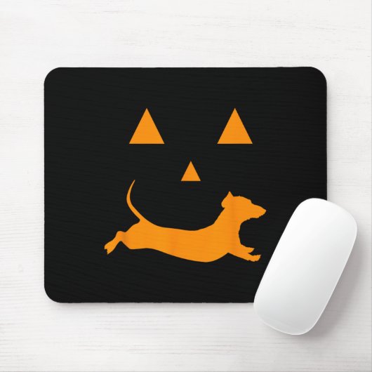Halloween Pumpkin Dackel Jack-o-Laterne Kostüm Mousepad (Mit Mouse)