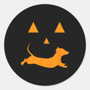 Halloween Pumpkin Dackel Jack-o-Laterne Kostüm Runder Aufkleber