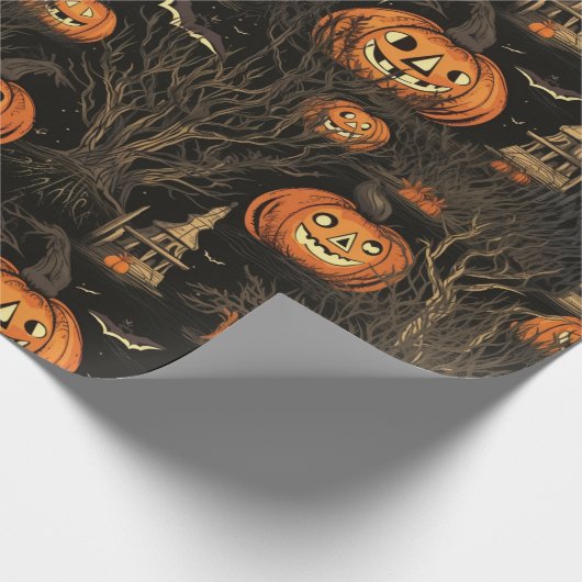 Halloween Pumpkin Dark Geschenkpapier (Ecke)