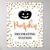 Halloween Pumpkin Decorator Station Zeichen Poster (Vorne)