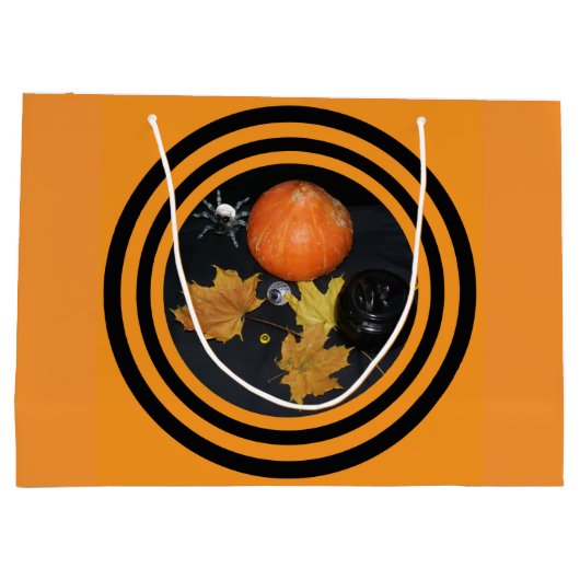 Halloween Pumpkin Dekoration Große Geschenktüte (Rückseite)