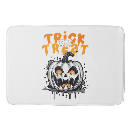 Halloween Pumpkin Design Trick oder Treat Badematte (Vorderseite)