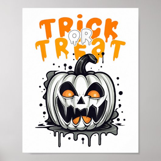 Halloween Pumpkin Design Trick oder Treat Poster (Vorne)