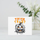 Halloween Pumpkin Design Trick oder Treat Postkarte (Stehend Vorderseite)
