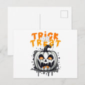 Halloween Pumpkin Design Trick oder Treat Postkarte (Vorne/Hinten)