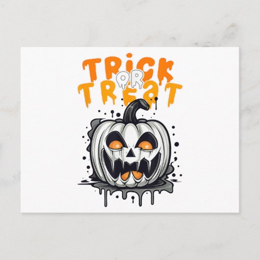 Halloween Pumpkin Design Trick oder Treat Postkarte (Vorderseite)