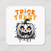 Halloween Pumpkin Design Trick oder Treat Quadratische Visitenkarte (Rückseite)