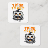 Halloween Pumpkin Design Trick oder Treat Quadratische Visitenkarte (Vorne/Hinten)