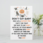 Halloween Pumpkin Don't Say Baby Shower Game Briefpapier (Stehend Vorderseite)