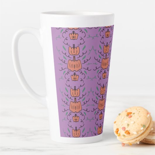 Halloween Pumpkin Doodle Nahtloses Muster Milchtasse (Beispiel)