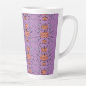 Halloween Pumpkin Doodle Nahtloses Muster Milchtasse (Rechts)