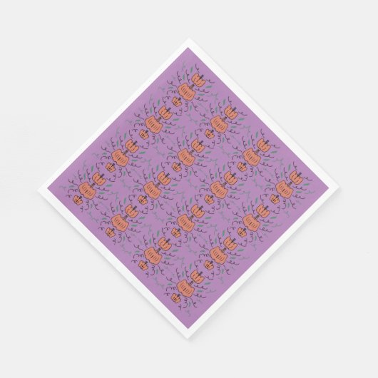 Halloween Pumpkin Doodle Nahtloses Muster Serviette (Ecke)