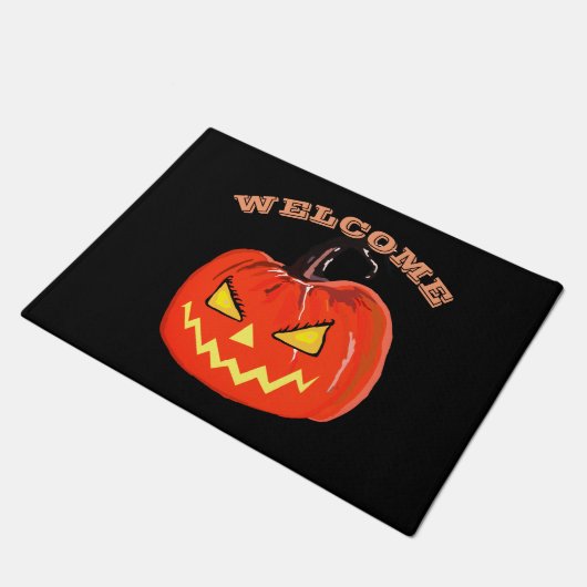 Halloween Pumpkin Door Mat Fußmatte (Schrägansicht)