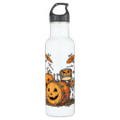 Halloween Pumpkin Drum Set Edelstahlflasche (Vorderseite)