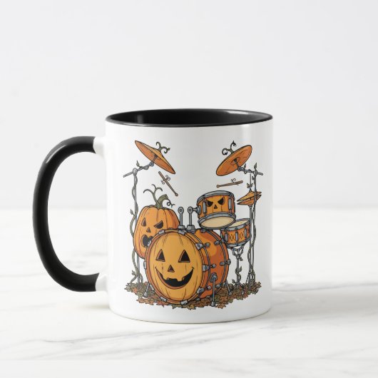 Halloween Pumpkin Drum Set T-Shirt Tasse (Links)