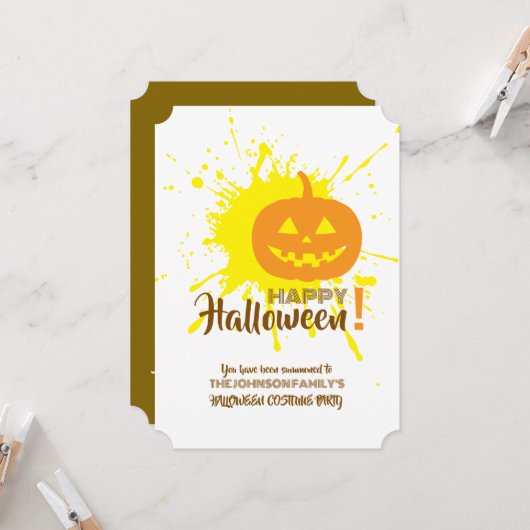 Halloween Pumpkin Einladung (Vorderseite/Rückseite Beispiel)