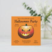 Halloween Pumpkin Einladung Flachkarte (Stehend Vorderseite)
