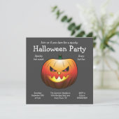 Halloween Pumpkin Einladung Flachkarte (Stehend Vorderseite)
