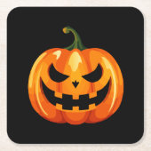 Halloween Pumpkin Face Beängstigend Rechteckiger Pappuntersetzer (Vorderseite)