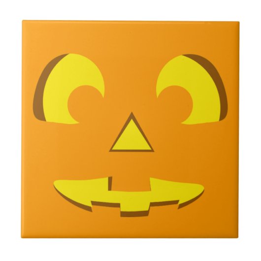 Halloween Pumpkin Face Fliese (Vorderseite)